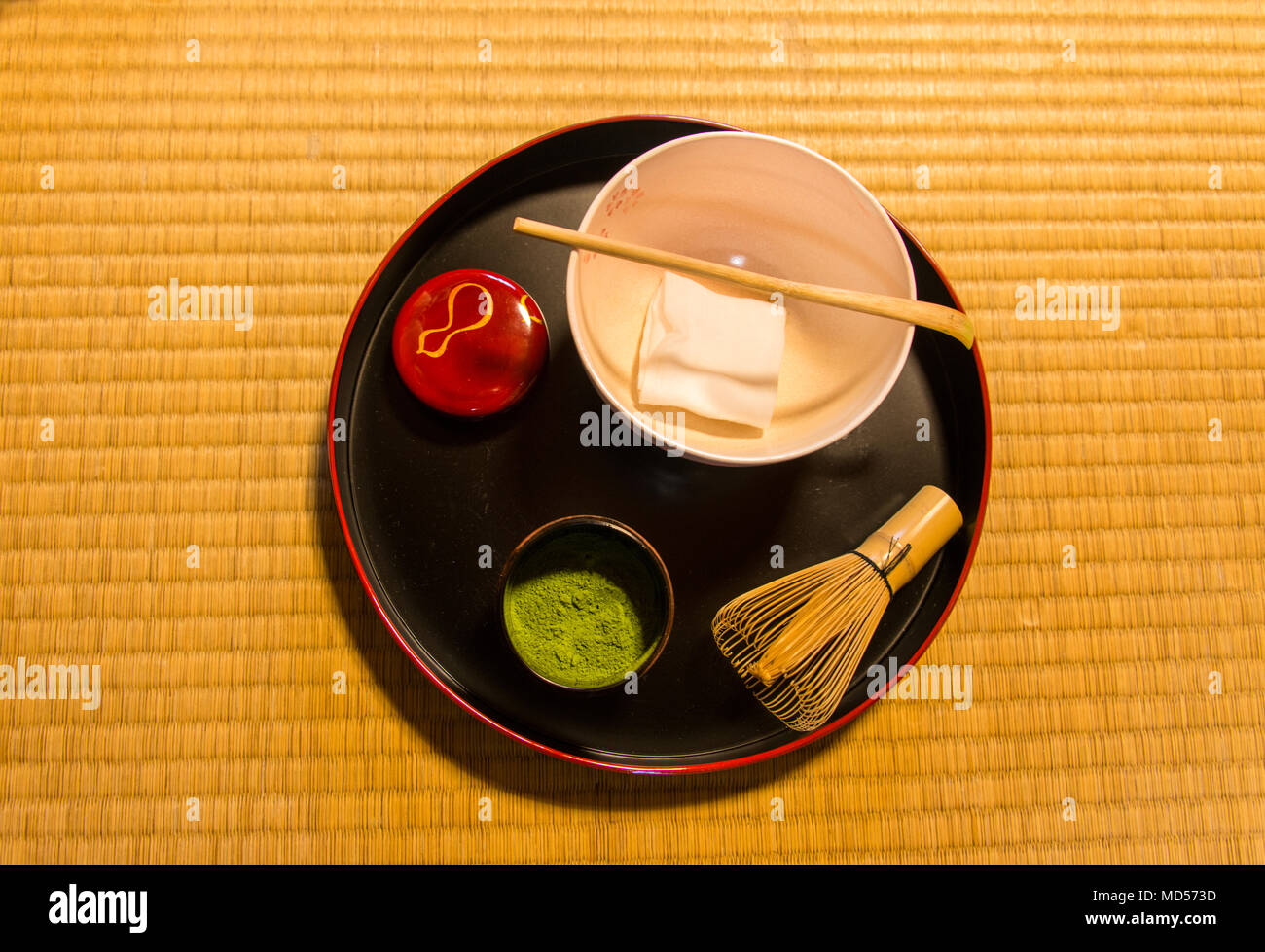 Ausstattung in der japanischen Teezeremonie verwendet Stockfoto