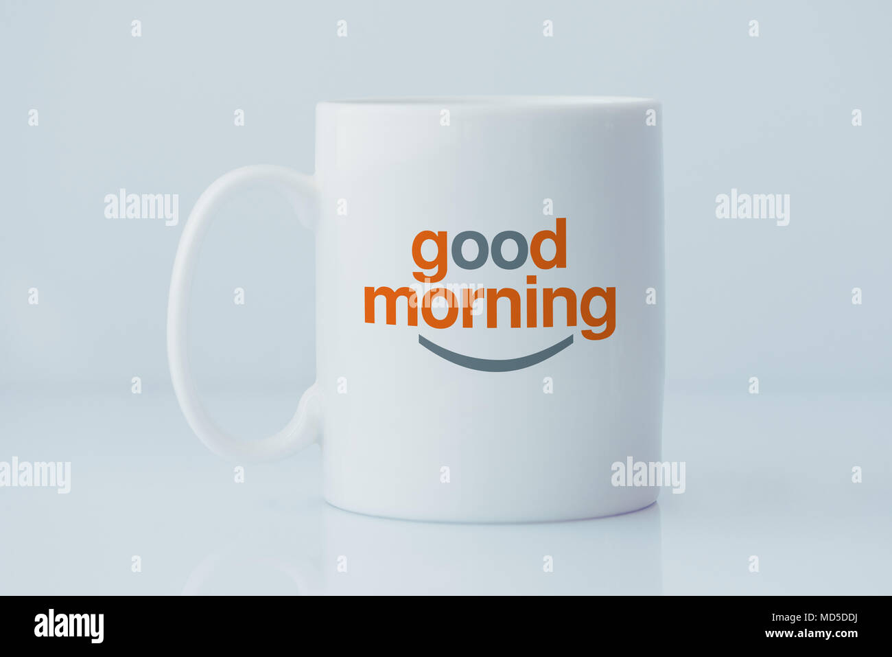 Guten Morgen Kaffee Tasse mock up Design Stockfoto