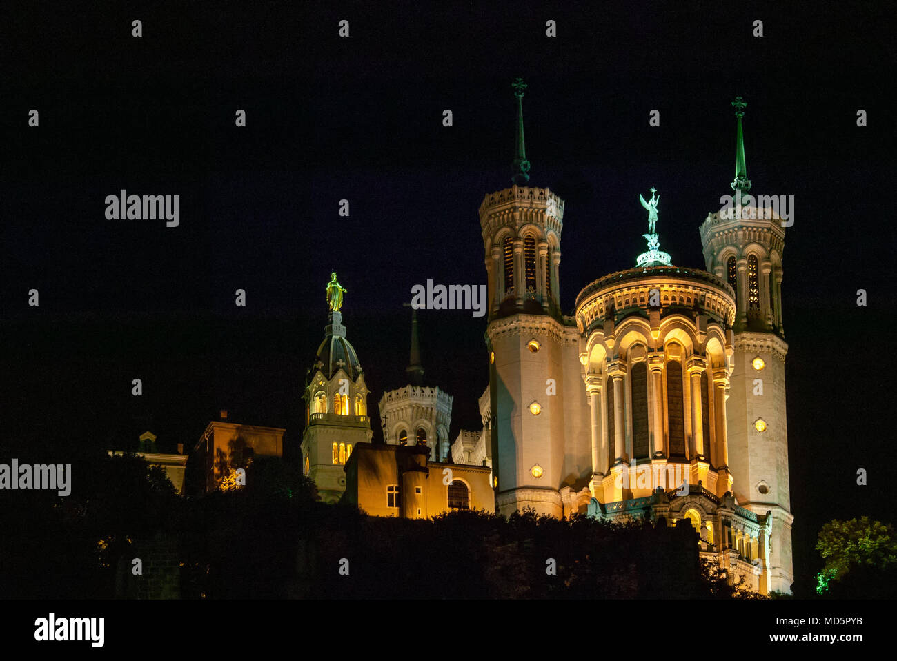 Lyon, die Basilika Notre-Dame de Fourvière Stockfoto