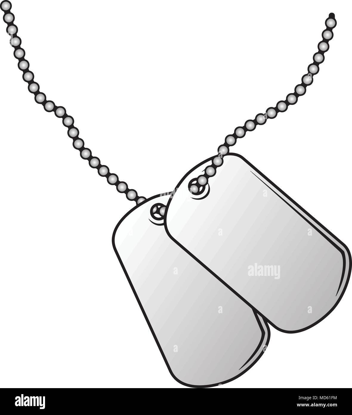 Militärische Dog Tags Vektor Illustration Stock Vektor