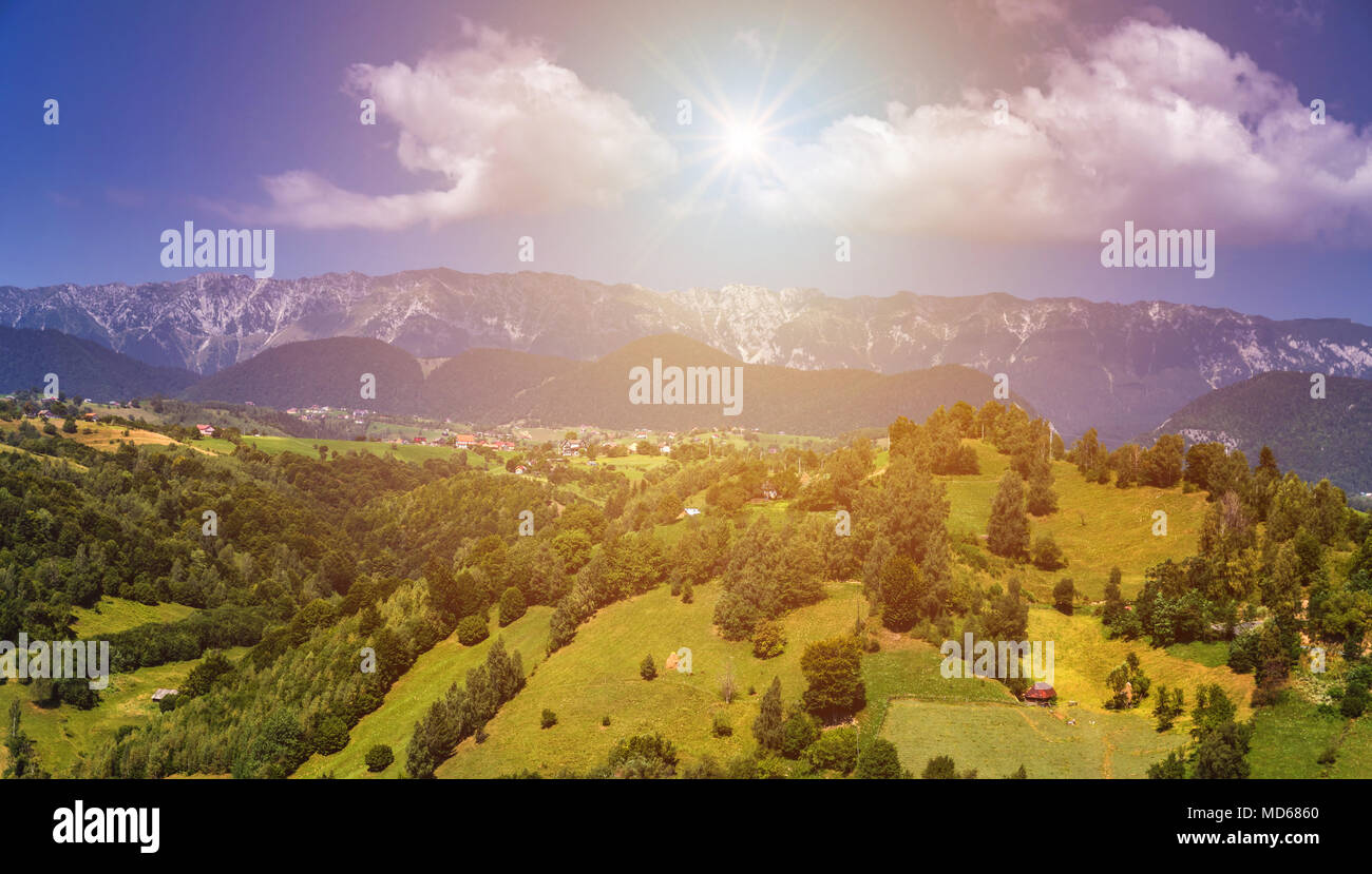 Landschaft in Siebenbürgen, den Karpaten in Rumänien. Stockfoto