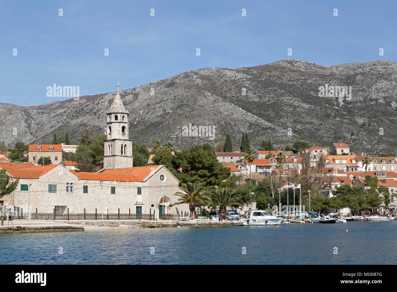 Küstenstadt Cavtat in der Nähe von Dubrovnik, Dalmatien, Kroatien Stockfoto