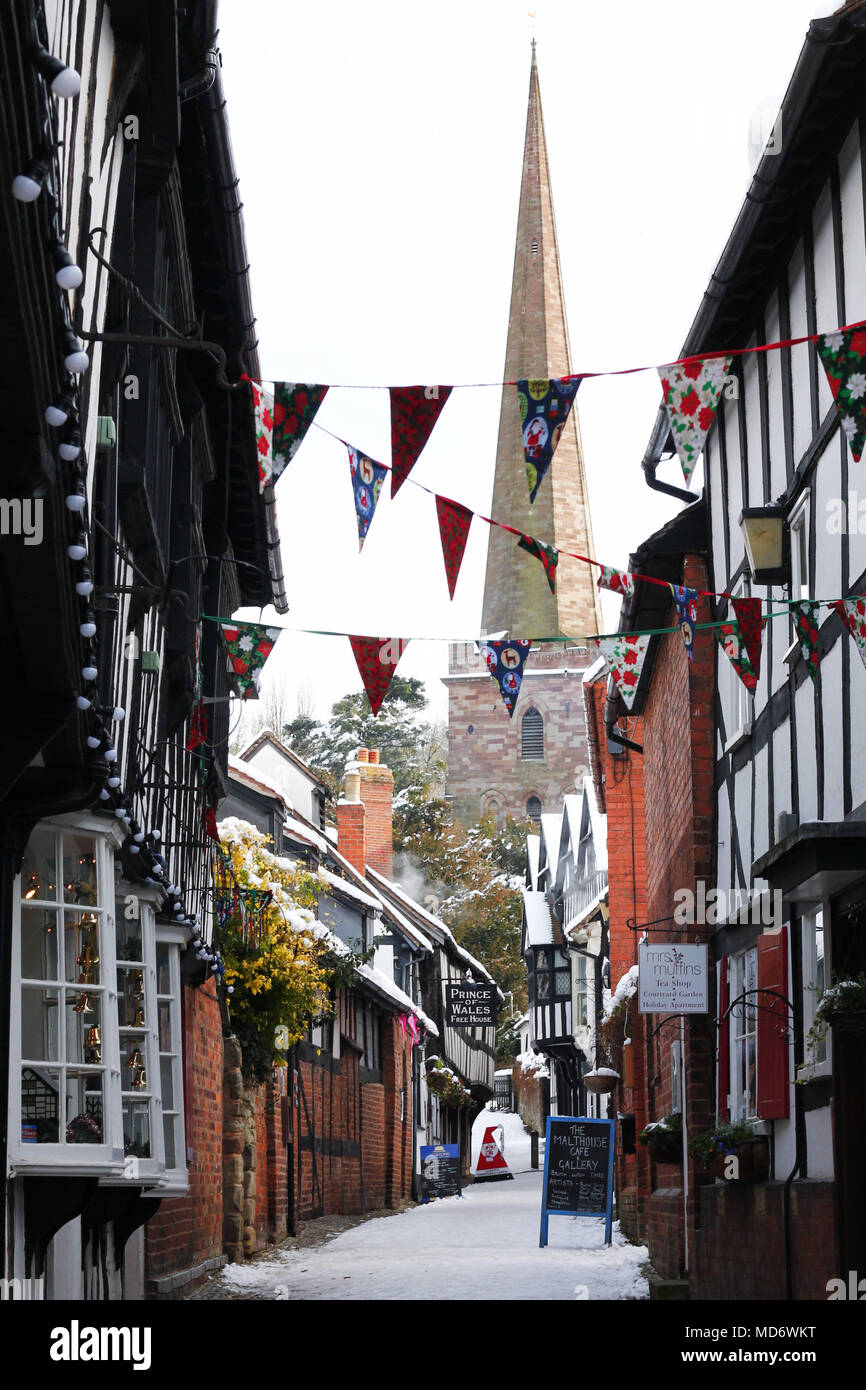 Die Church Lane im Winter Stockfoto