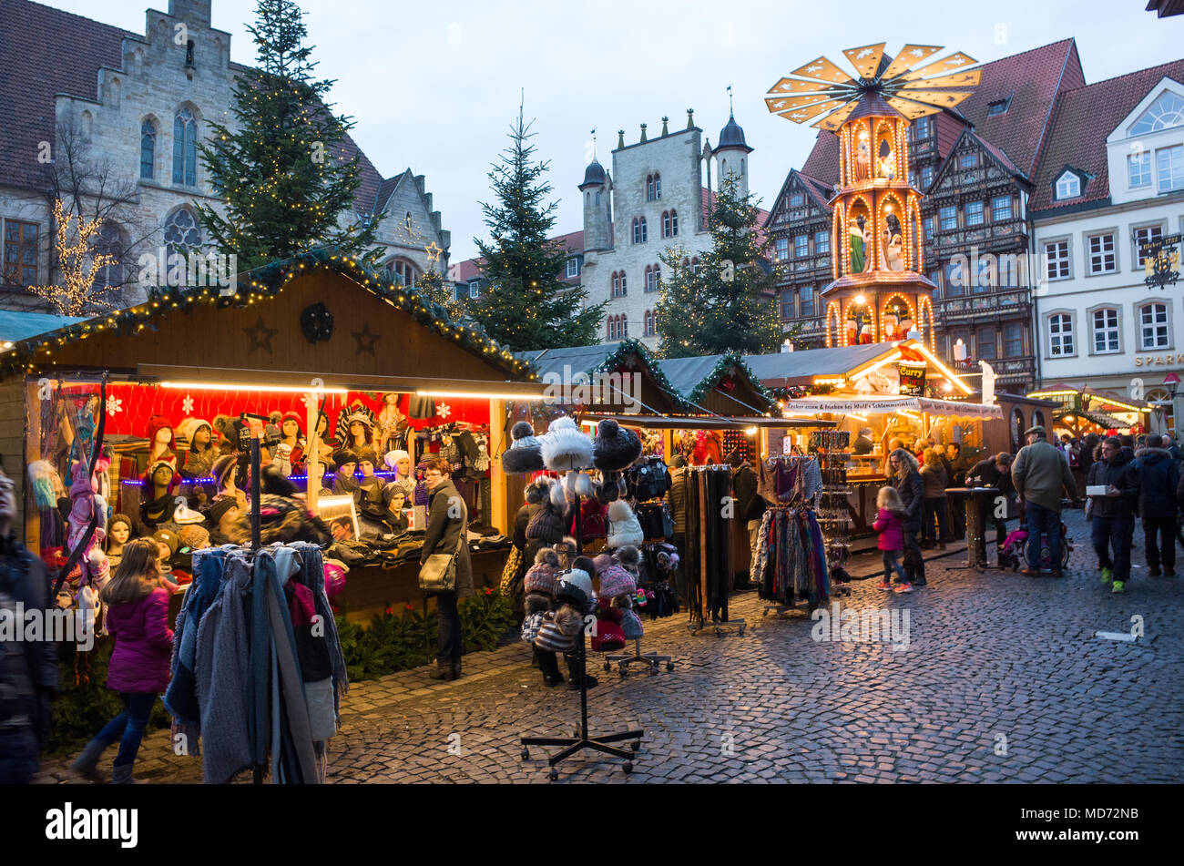Deutscher Weihnachtsmarkt in Hildesheim Stockfoto