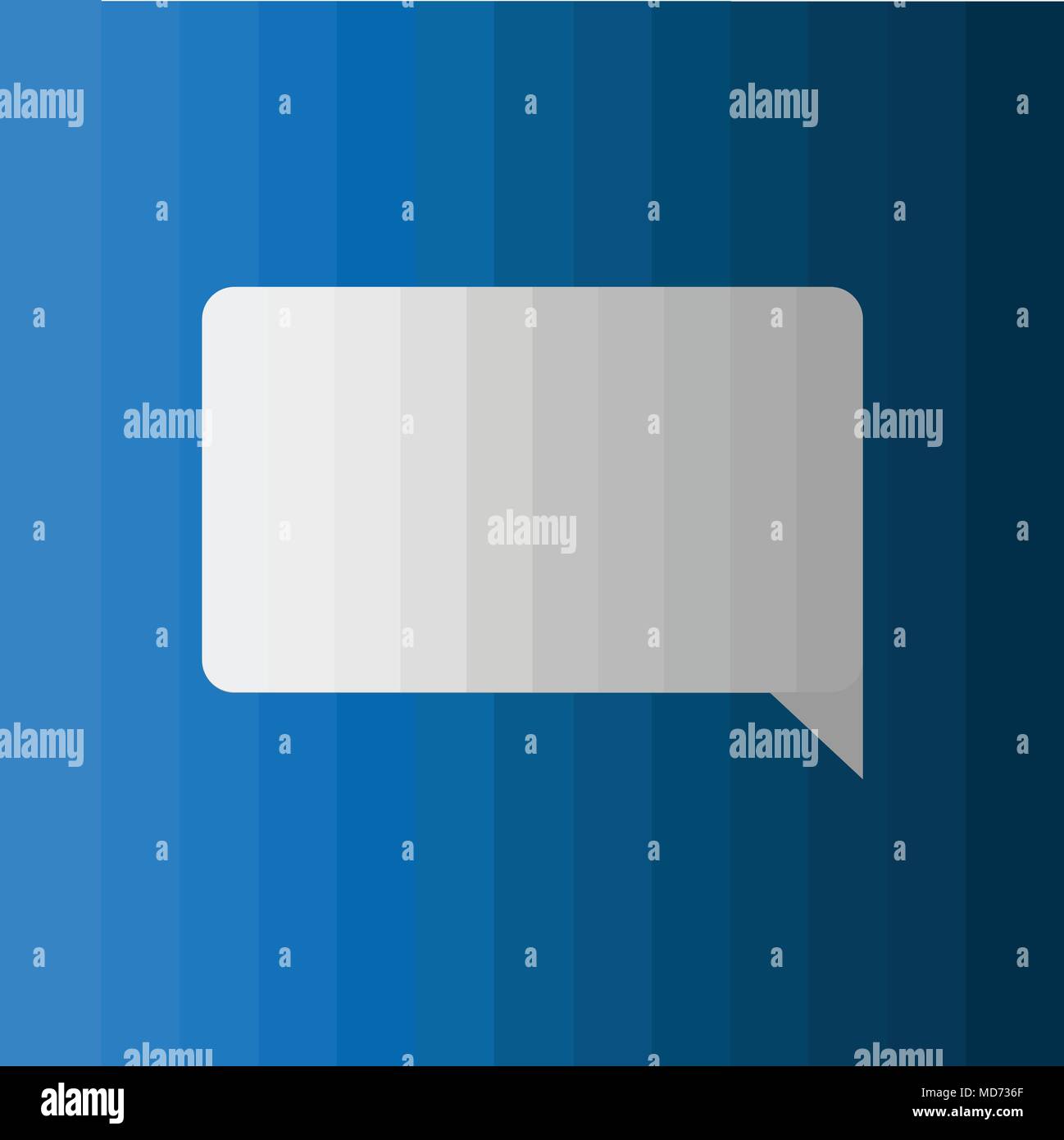Dialogfeld Symbol auf blauem Hintergrund. Flat Style Stock Vektor