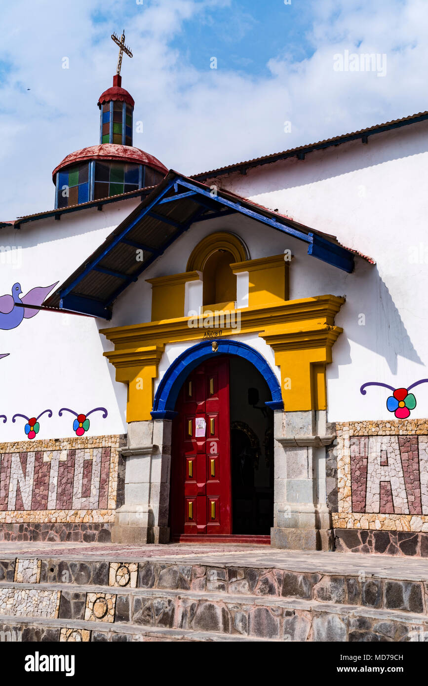 Kirche von Antioquia, Tal des Flusses Lurin, Lima, Peru. Stockfoto