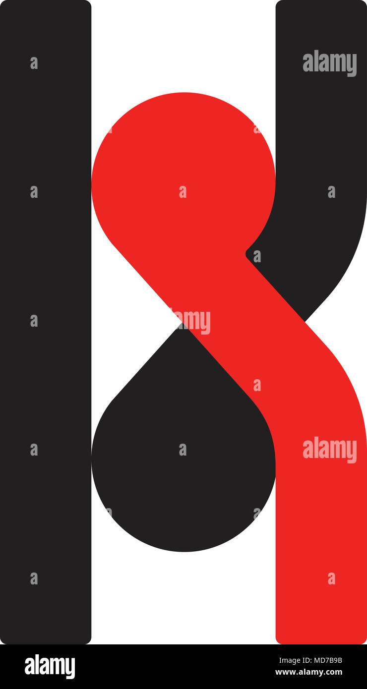 K k-Logo Logo - Englischer font Großbuchstaben-Latin Modern bold Font Alphabet, Großbuchstaben und Zahlen. Vektor, zwei Farben - Rot und Schwarz. Stock Vektor
