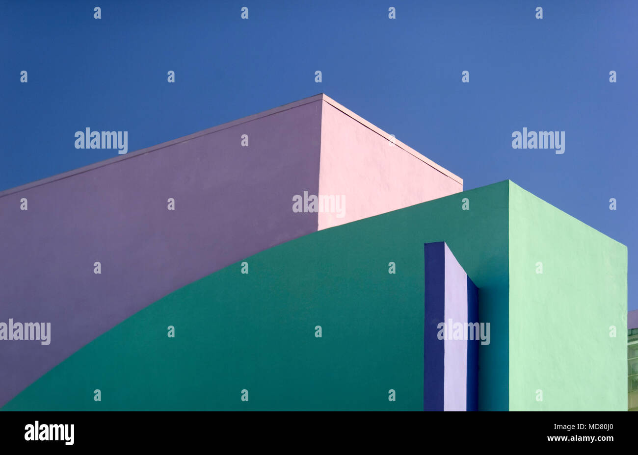Bunte bold pastellfarbenen Architektur Design in South Beach, Miami, Florida gesehen Stockfoto
