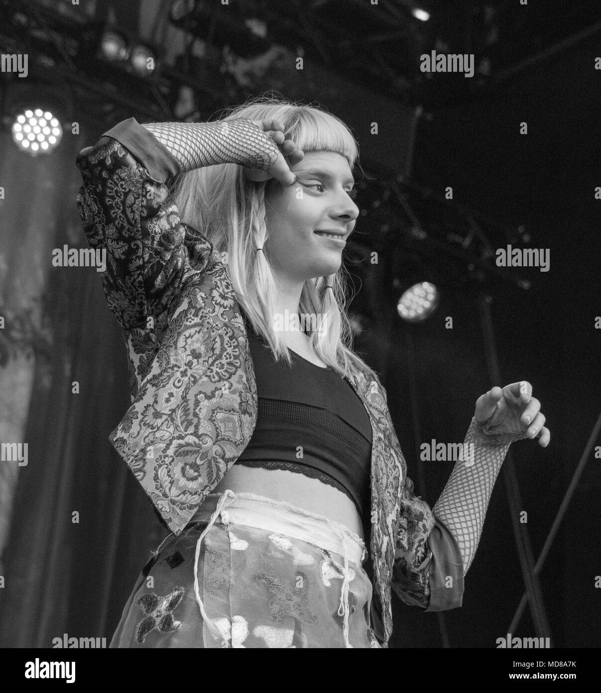 Aurora Aksnes führt bei Molde Jazzfestival in Molde, Norwegen 19. Juli 2017. Stockfoto