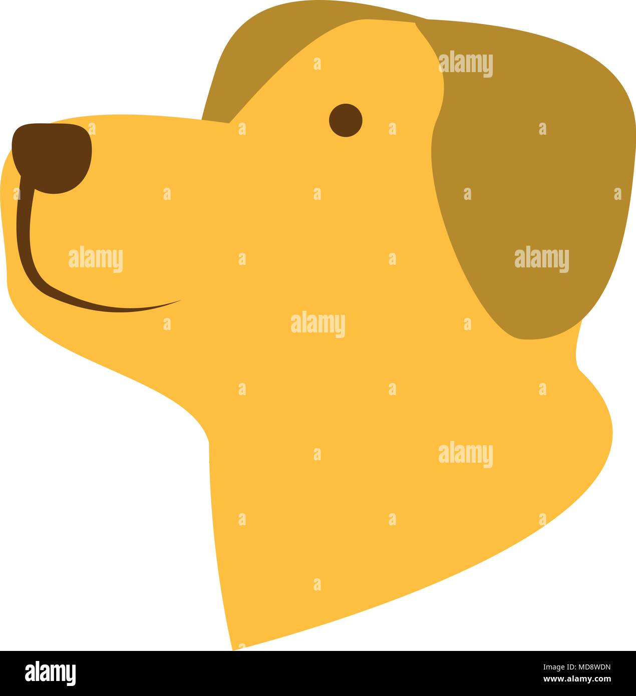 Cartoon hund Kopf Symbol auf weißem Hintergrund, farbenfrohen Design