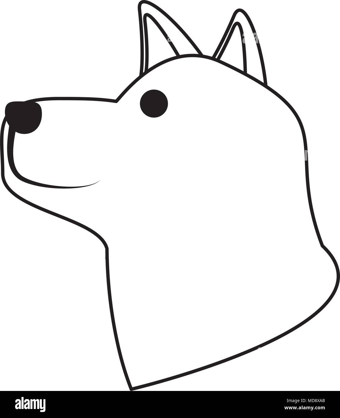 Cartoon hund Kopf Symbol auf weißem Hintergrund, Vector Illustration