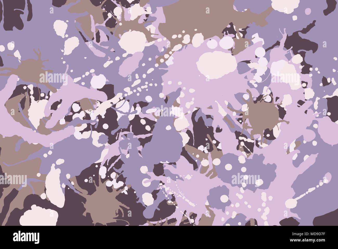 Rosa, Braun, Violett, Weiß, Beige Tinte Farbe spritzt Tarnung Vektor bunten Hintergrund Stock Vektor