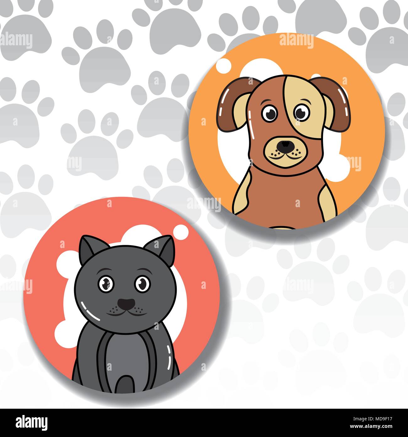 Haustiere Hund und Katze Stock Vektor