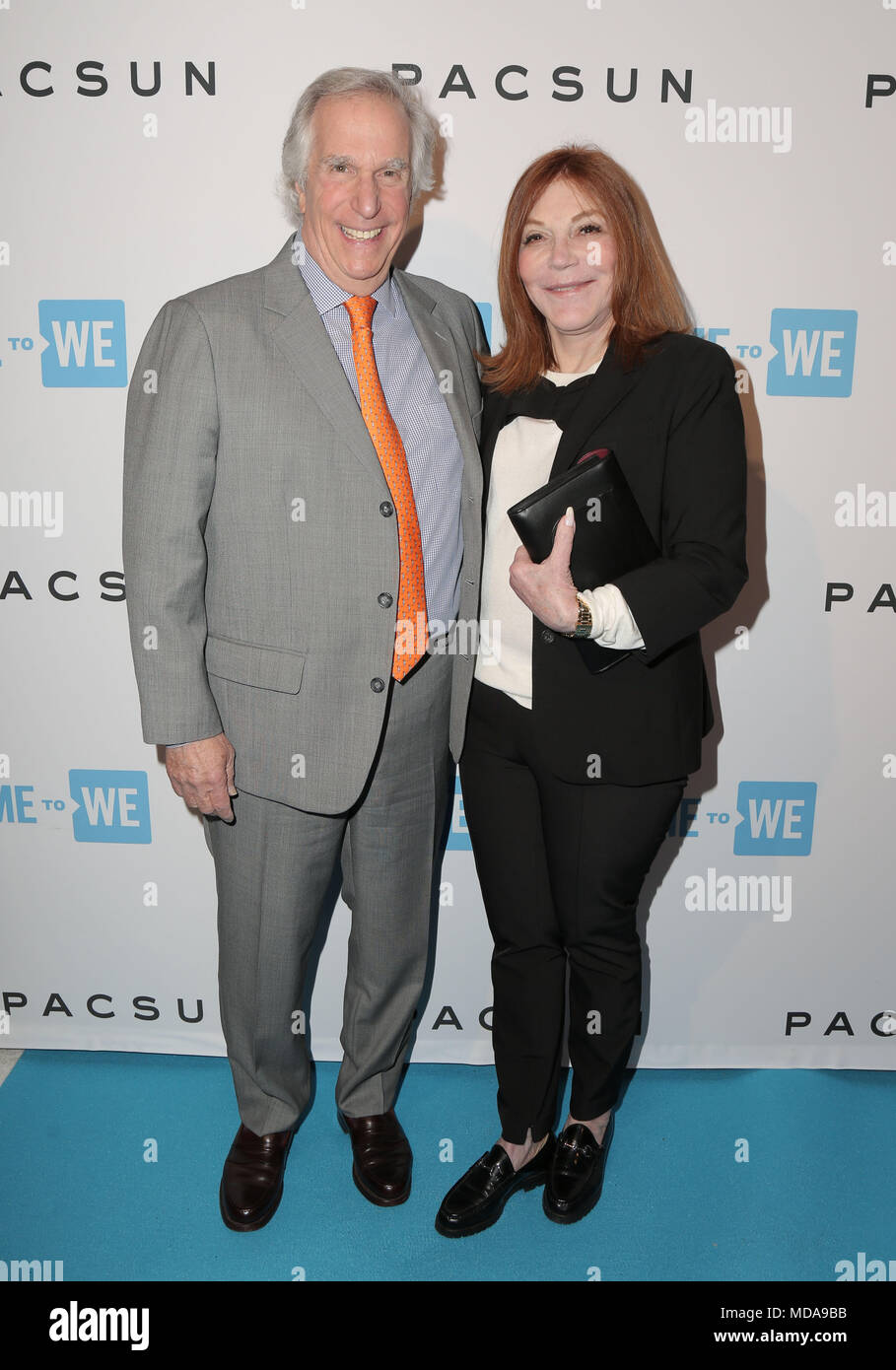 Hollywood, USA. 18 Apr, 2018. 18. April 2018 - West Hollywood, Kalifornien - Henry Winkler, Stacey Weitzman. Partei mit einem Zweck x PacSun im Peppermint Club statt. Foto: PMA/AdMedia Credit: Pma/AdMedia/ZUMA Draht/Alamy leben Nachrichten Stockfoto