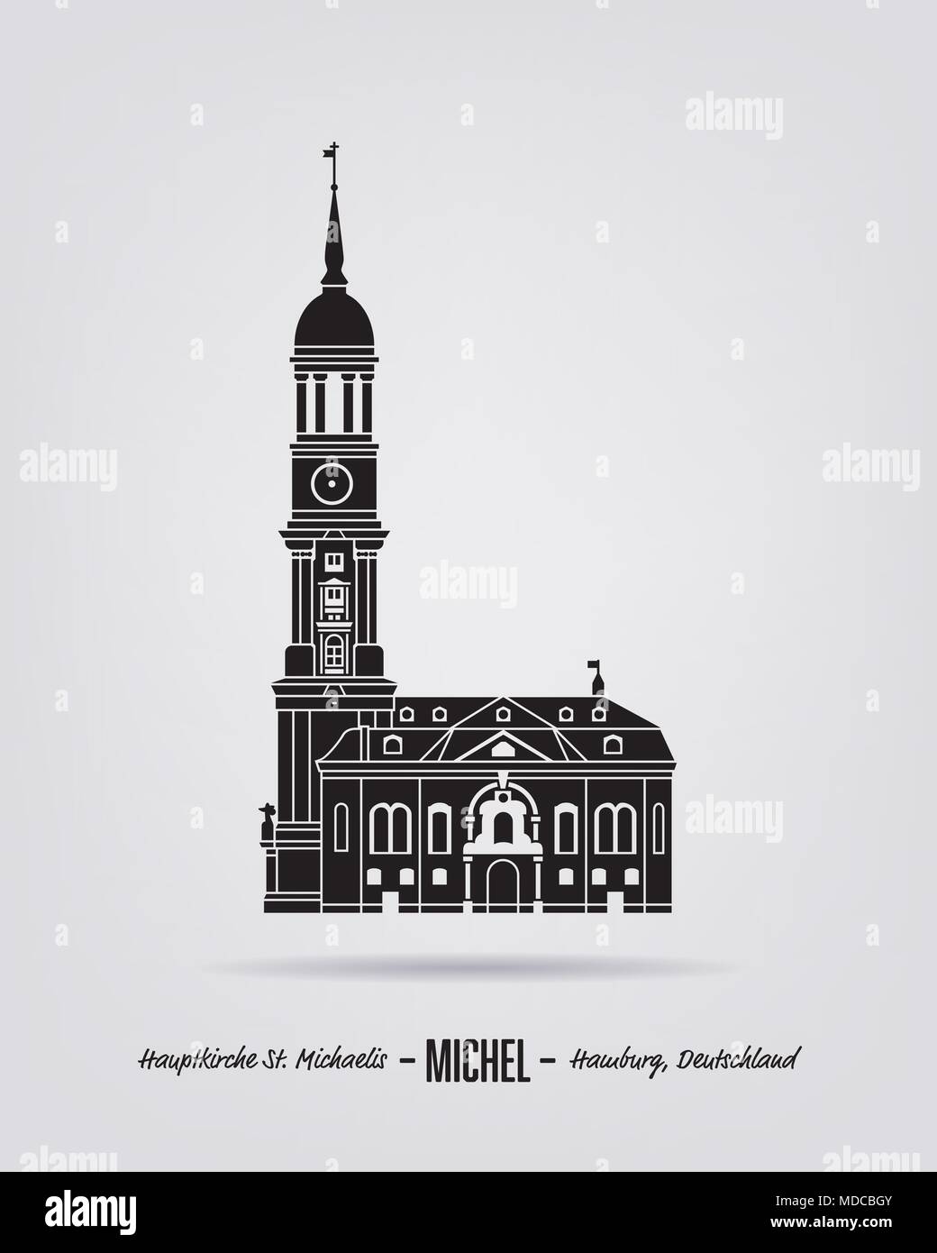 St. Michales Kirche, auch als Michel in Hamburg, Deutschland Stock Vektor
