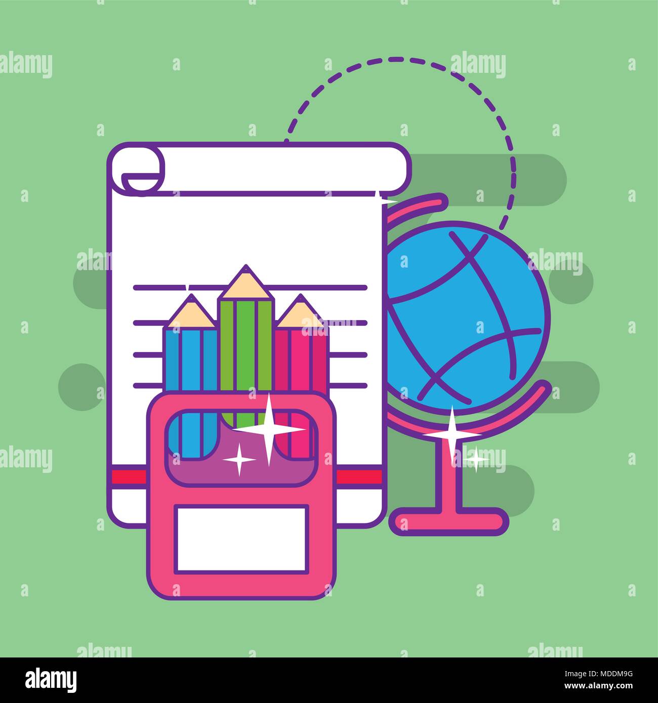 Zurück zu Schule Versorgung Stock Vektor