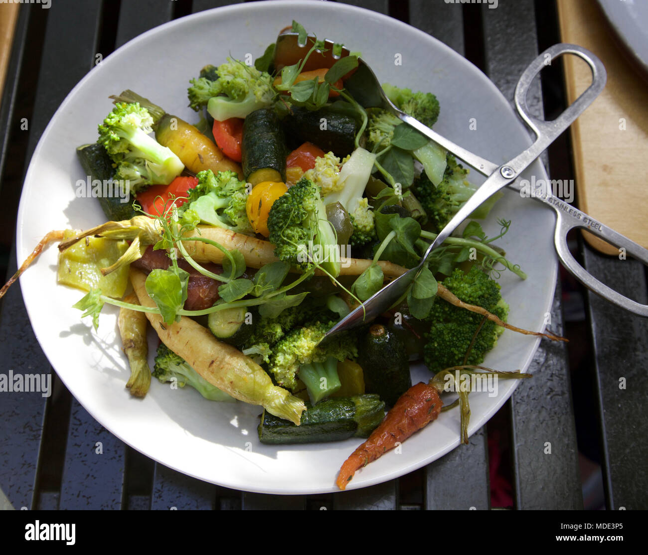 Salat serviert an acht Restaurant, Spier Hotel, Stellenbosch; Stockfoto