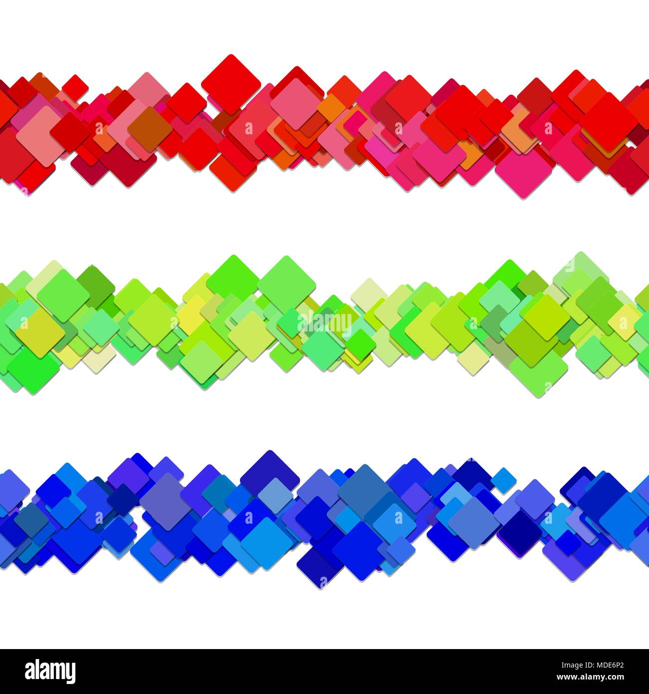 Wiederholbare quadratischen Muster Absatz Trennlinie design Set - Vektor Dekoration Elemente aus farbigen Quadrate diagonal Stock Vektor