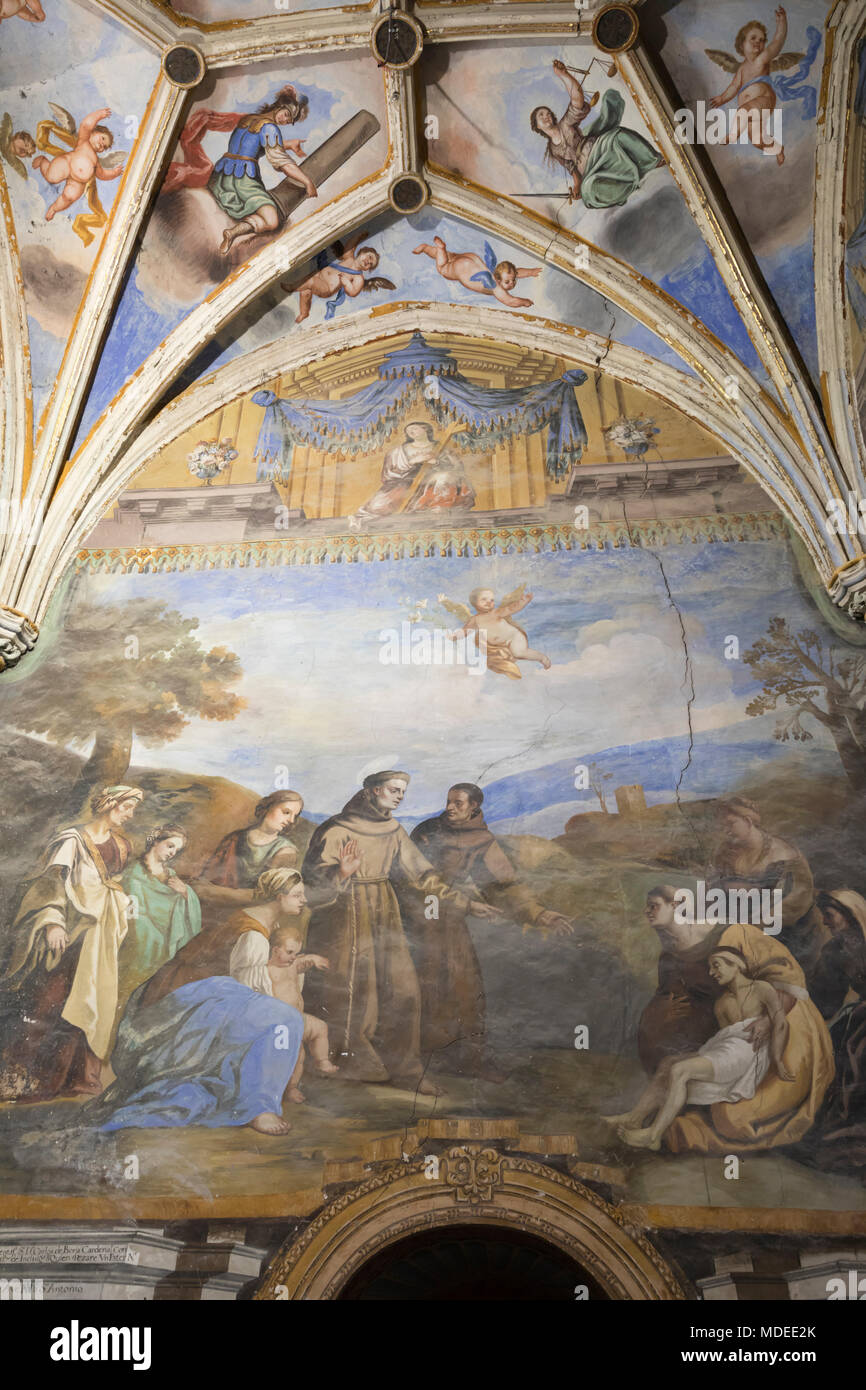 Wandmalereien im Kloster von Saint Geronimo, Granada, Andalusien, Spanien, Europa Stockfoto