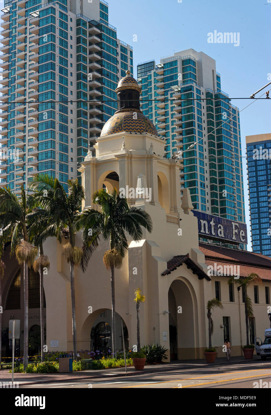 SAN DIEGO, USA - Mai 14,2014: berühmte Station in San Diego, CA, USA. Die spanische Colonial Revival Style Station eröffnet auf 1915. Stockfoto