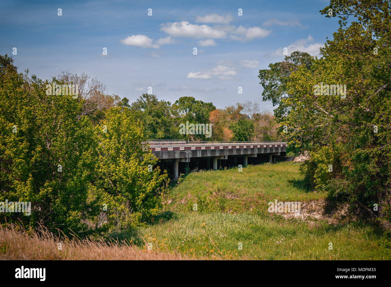 University Drive, Carters Creek Bridge. College Station, Texas Stockfoto