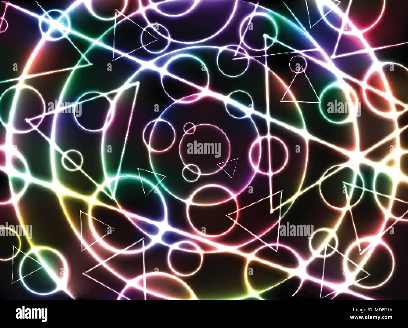 Abstrakt bunt leuchtende Neon auf schwarzem Hintergrund Vektor. Abbildung: Vector EPS 10. Stock Vektor