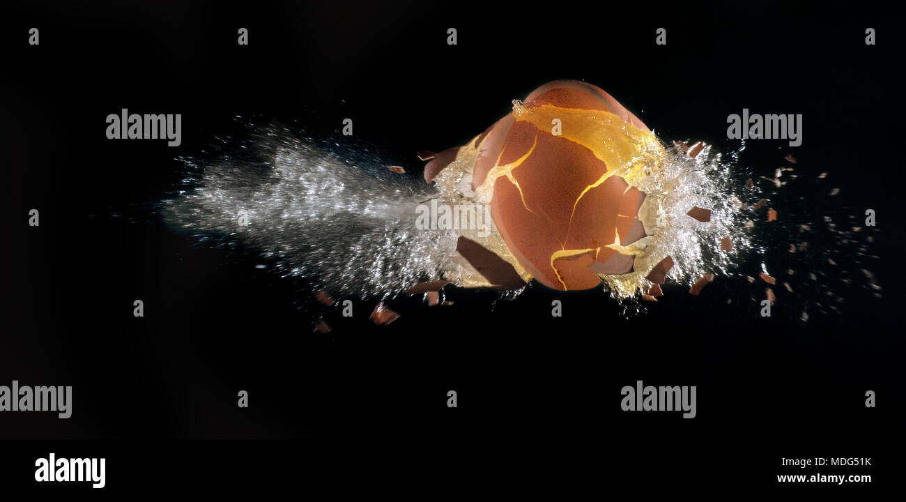 Explosion eines Ei Stockfoto