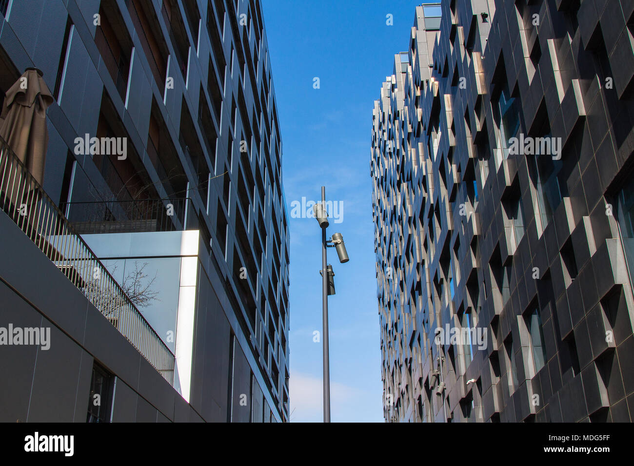 Aktuelle Bauten und arhitektur in der Bar Code in Oslo, Norwegen. Stockfoto