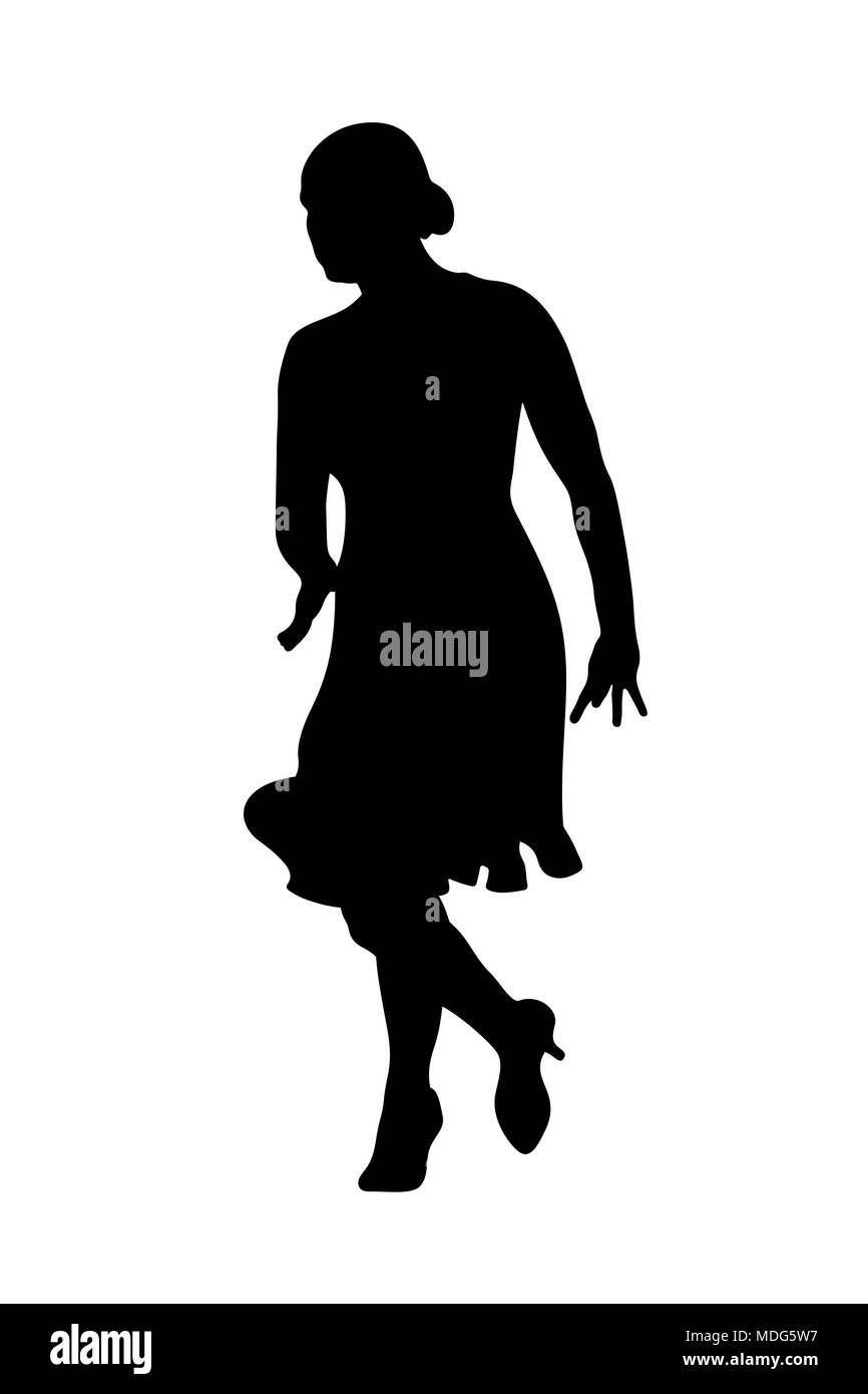 Silhouette Frau Tänzer lateinamerikanische tanzen Programm Stockfoto