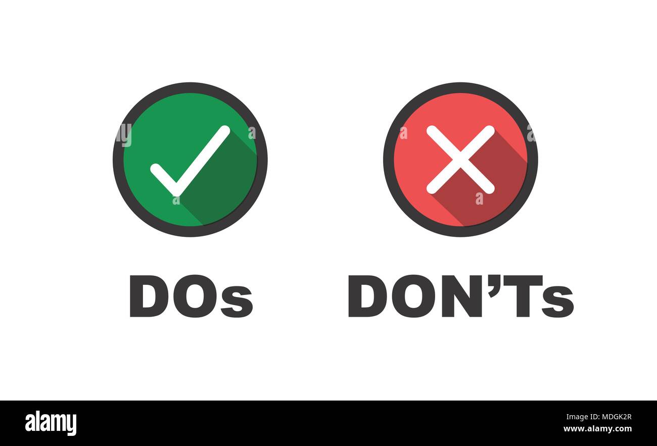 Tun und oder Gute und Schlechte Symbole w Positive und Negative Symbole Stock Vektor