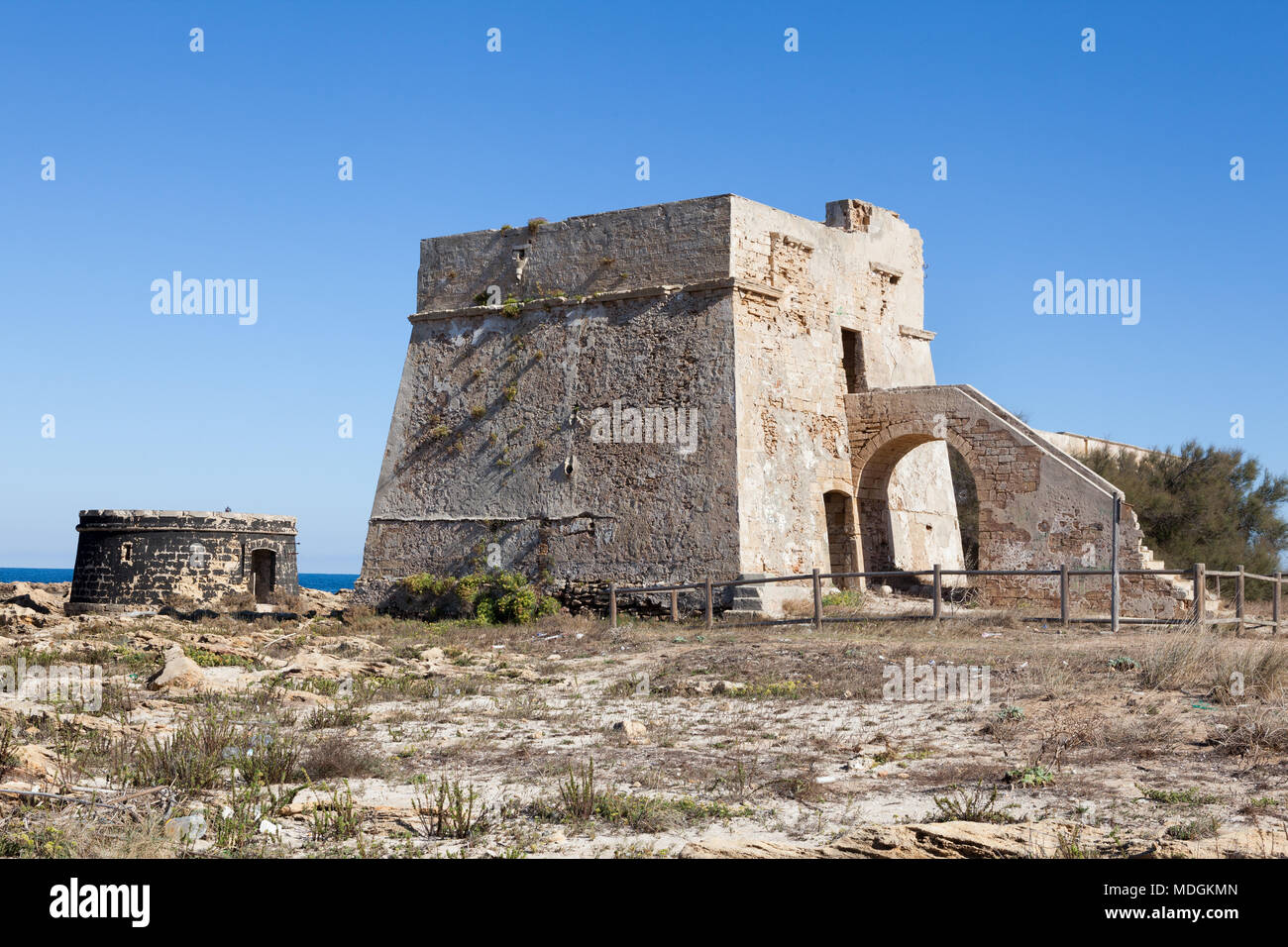 Torre Punta Punta Penne Penne (Turm). Brindisi, Italien Stockfoto