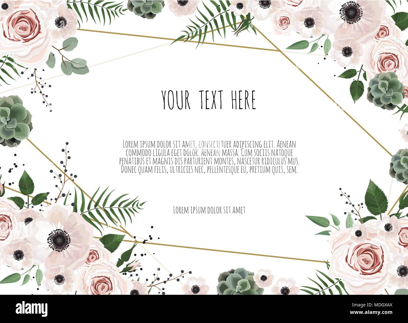 Hochzeit Einladungskarte mit abstrakten floral background Stock Vektor