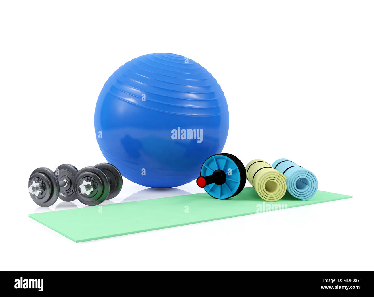 Fitnessgeräte, 3D-Rendering Stockfoto