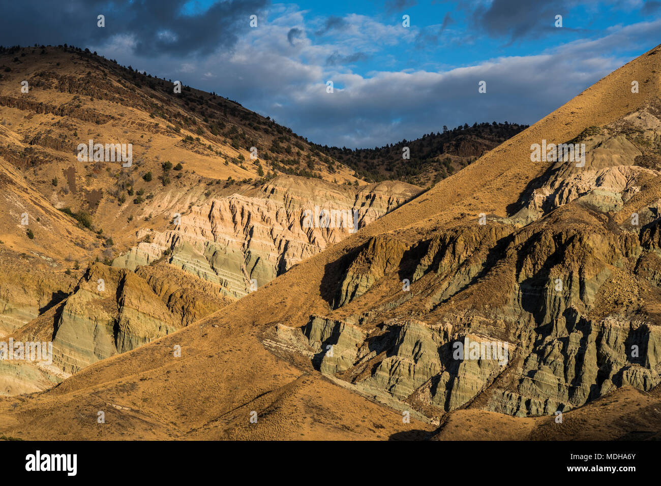Ziege Rock, John Day Fossil Beds National Monument; Capelle, Oregon, Vereinigte Staaten von Amerika Stockfoto