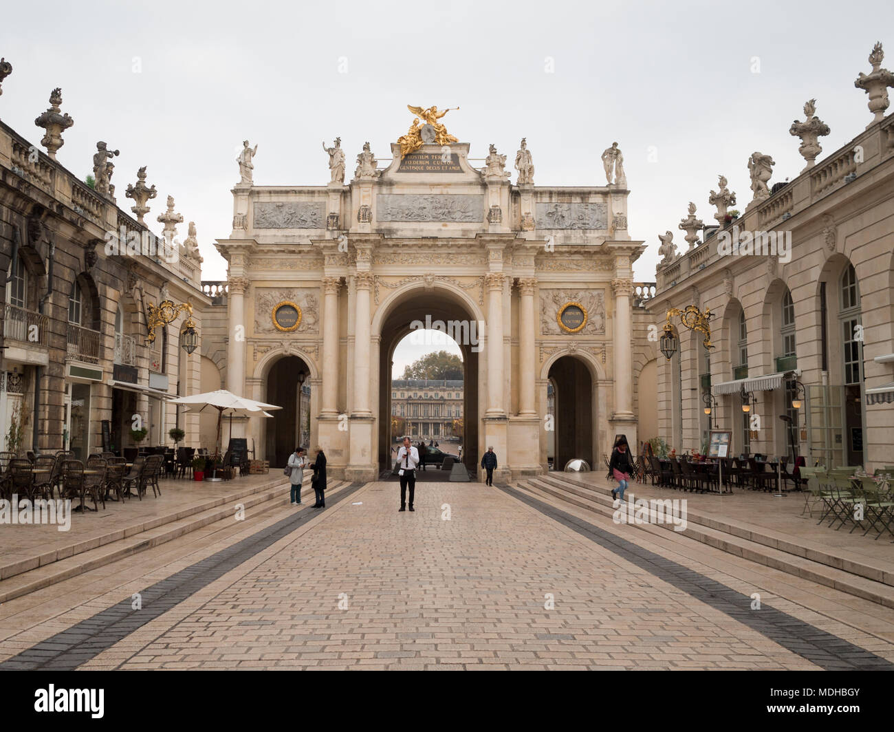 Arc Héré am Eingang zum Place Stanislas, Nancy Stockfoto