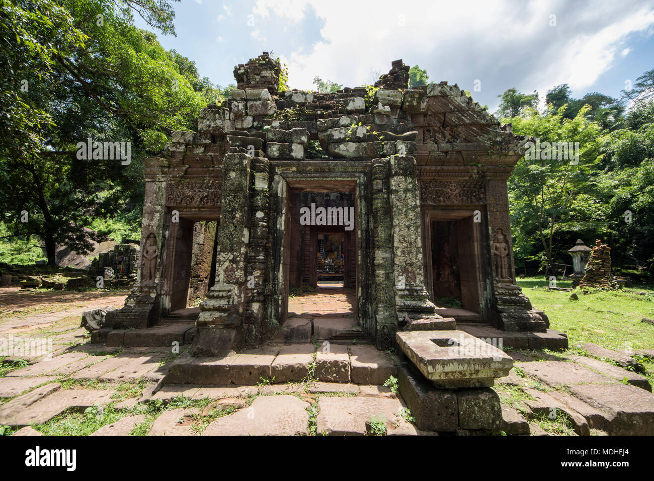 Wichtigsten Heiligtum der Vat Phou Tempel komplex; Champasak, Laos Stockfoto