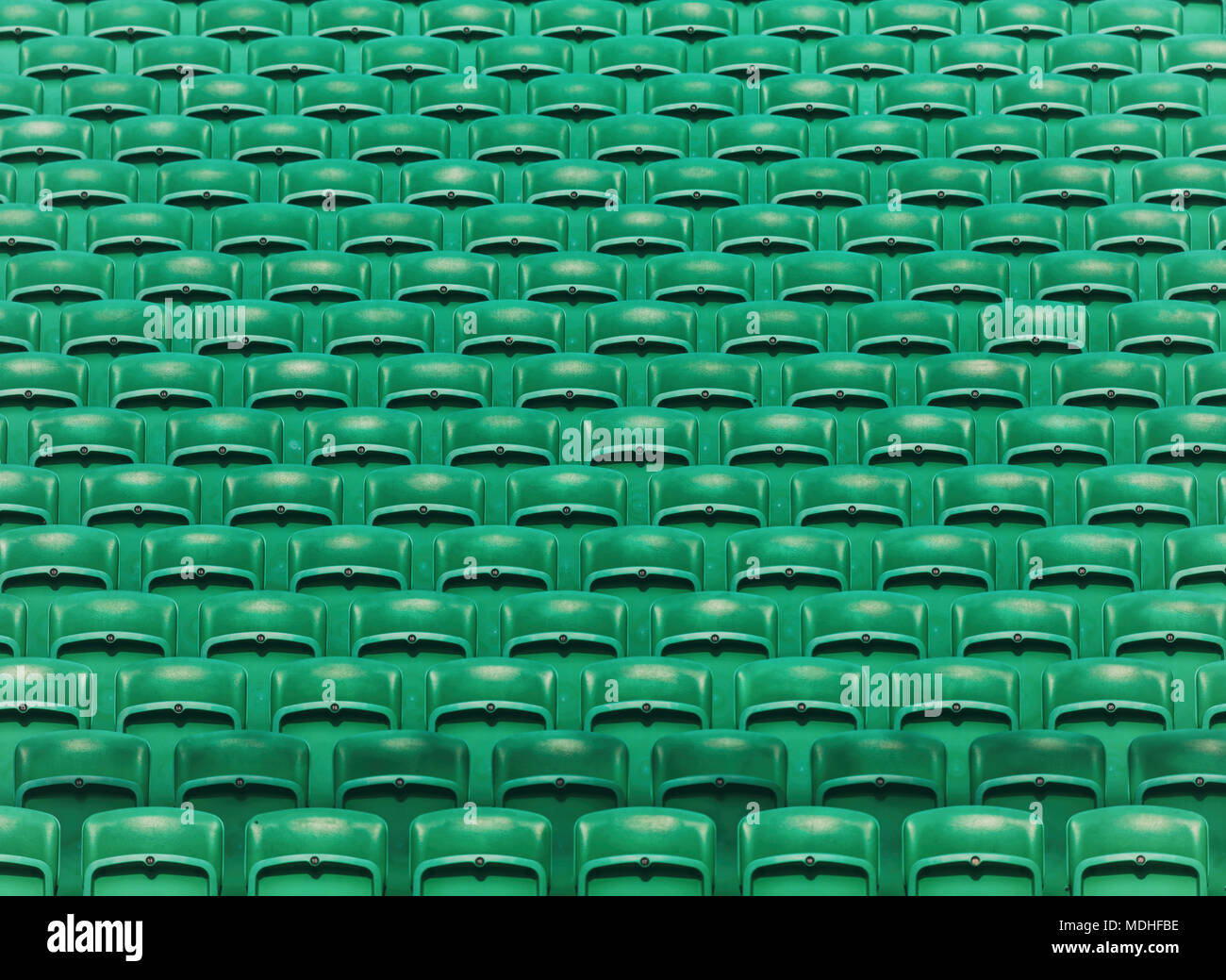 Reihen von grünen Leere falten Stadion sitze Hintergrund Stockfoto