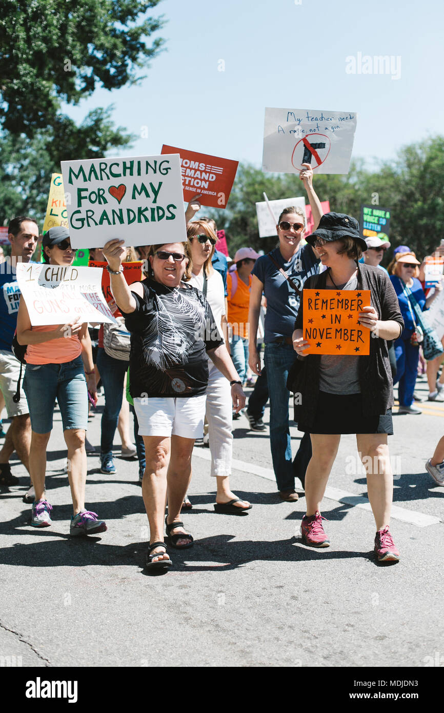 März für unser Leben allgemein Fall in der Innenstadt von Orlando, Florida (2018). Stockfoto