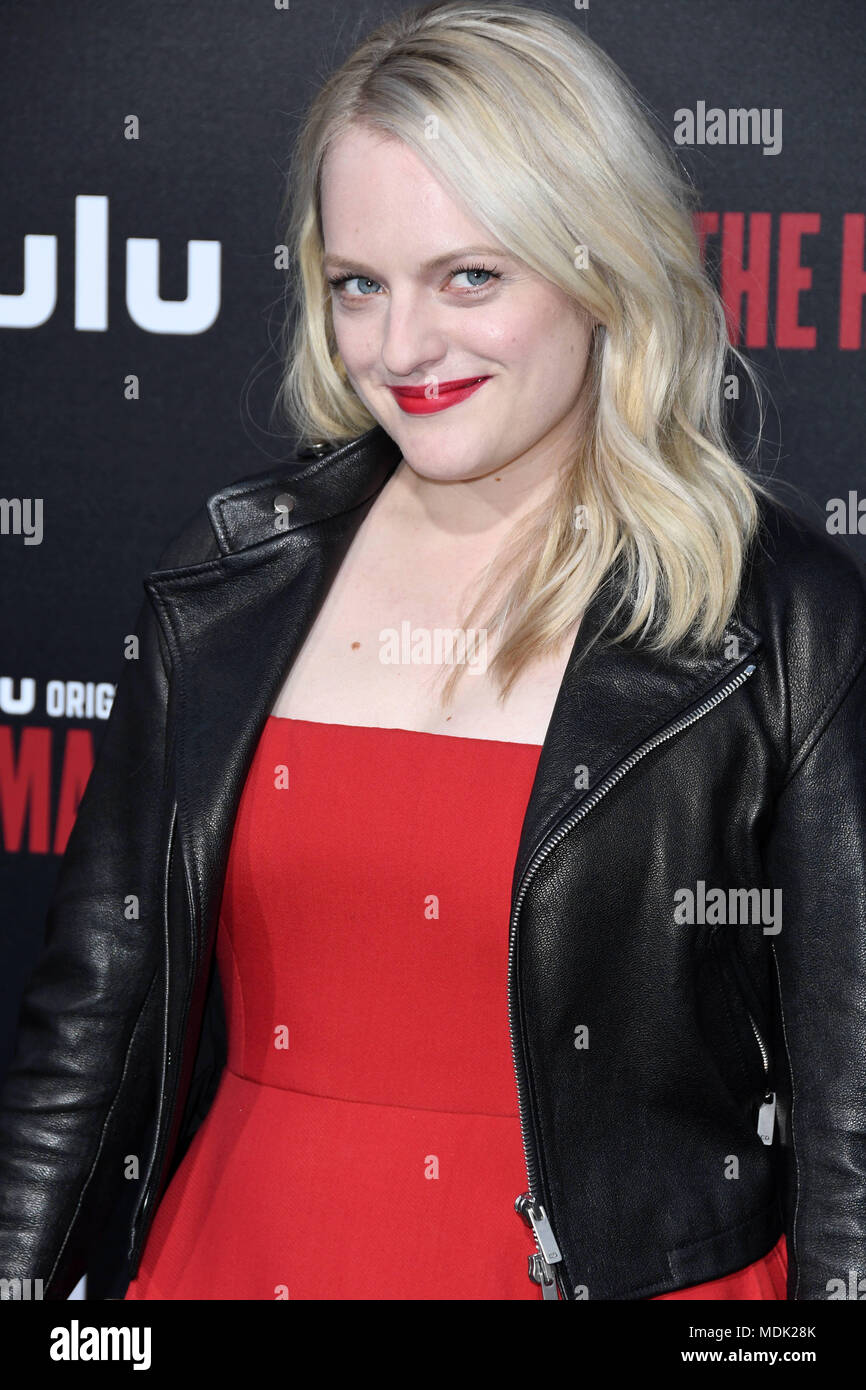 Hollywood, CA, USA. 19 Apr, 2018. 19. April 2018 - Hollywood, Kalifornien - Elizabeth Moss. Von hulu'' die Geschichte der Dienerin'' Saison 2 Premiere auf TCL Chinese Theatre statt. Photo Credit: Birdie Thompson/AdMedia Credit: Birdie Thompson/AdMedia/ZUMA Draht/Alamy leben Nachrichten Stockfoto
