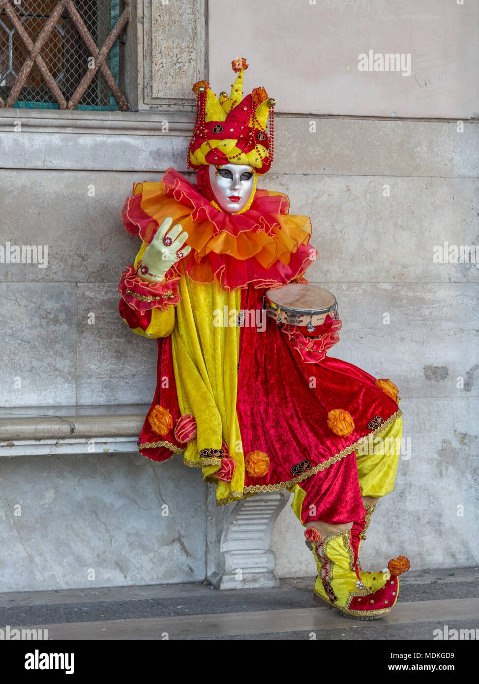 Karneval in Venedig, Kostüme, Masken, Maskenball, Februar, Piazza San Marco, dem Markusplatz Stockfoto