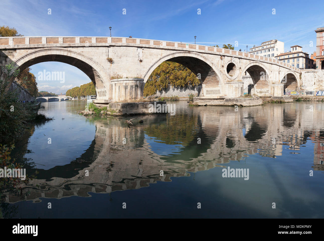 Ponte Garibaldi Brücke über den Tiber, Rom, Latium, Italien Stockfoto