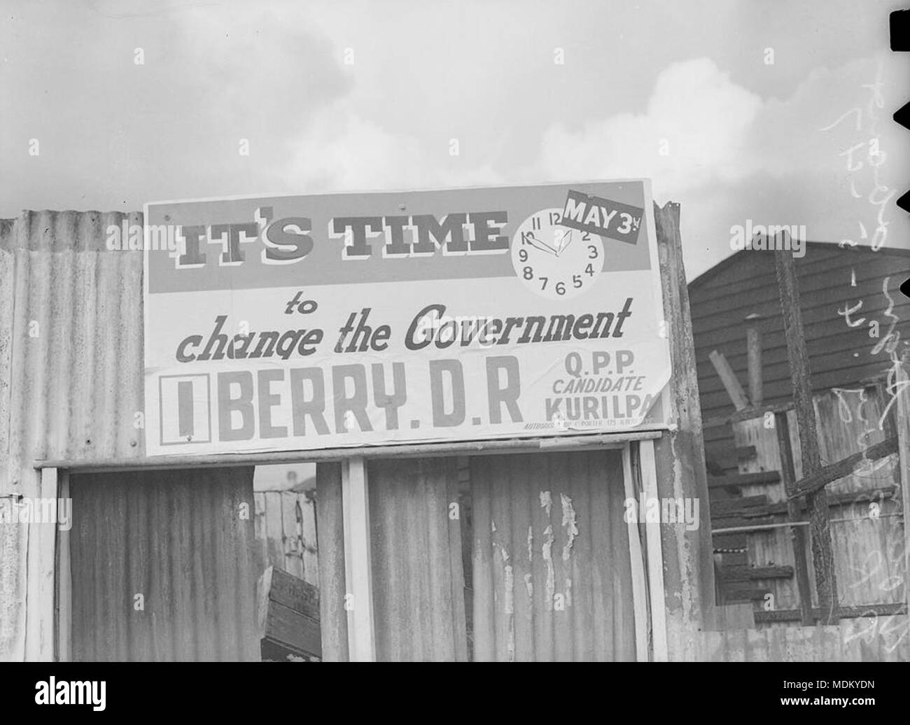 Wahl Zeichen für D R Berry, Brisbane, 1947 Stockfoto