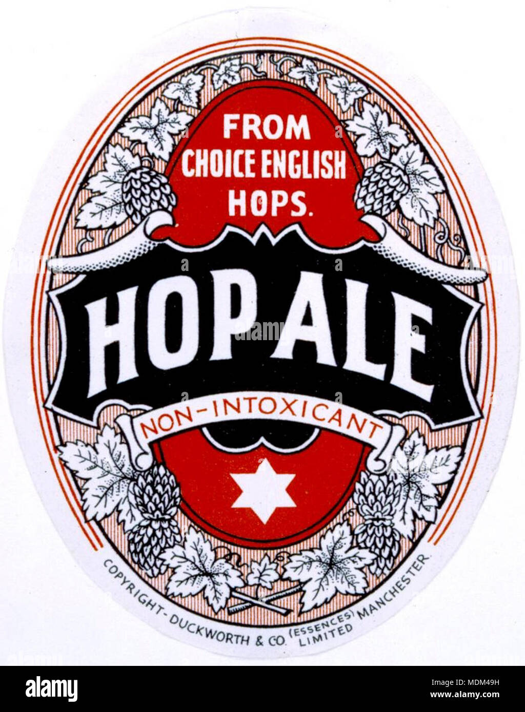 Label von einer Flasche Duckworth & Co. Hop Ale Stockfoto