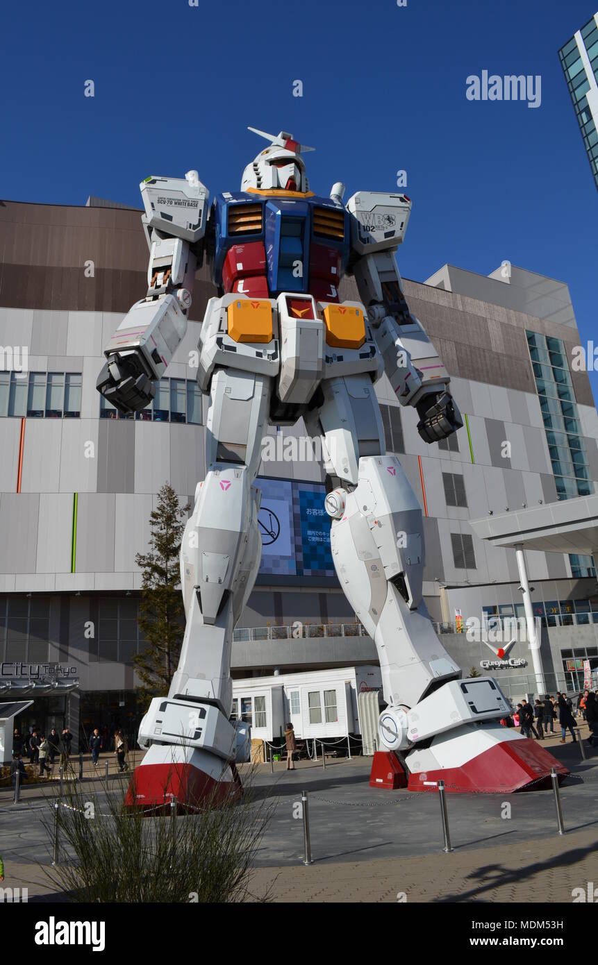 Riesige Gundam Statue in Tokio, Japan. Stockfoto