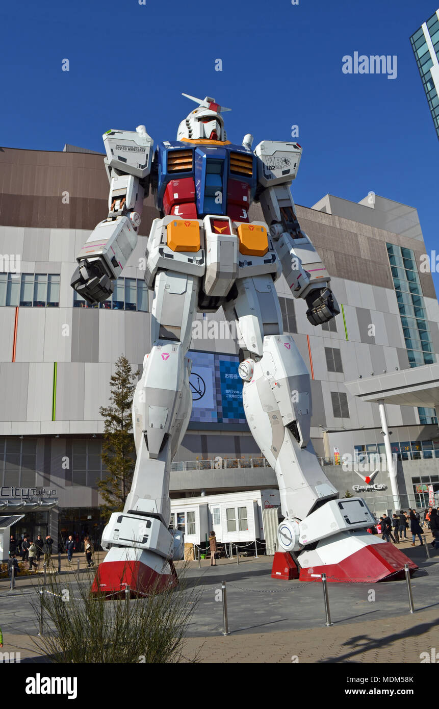 Riesige Gundam Statue in Tokio, Japan. Stockfoto