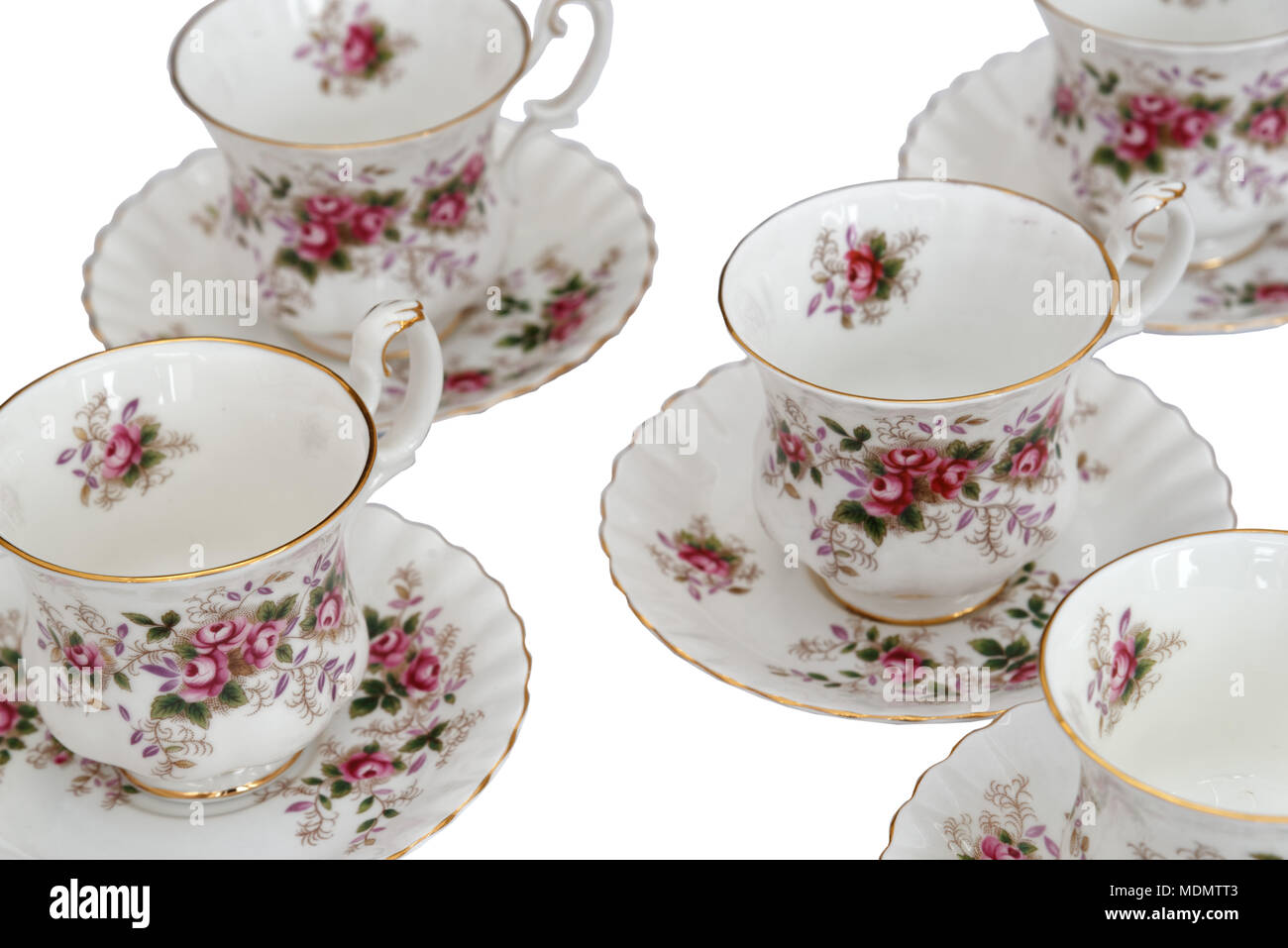 Royal ALbert Lavendel Rose Kaffee Service Stockfoto