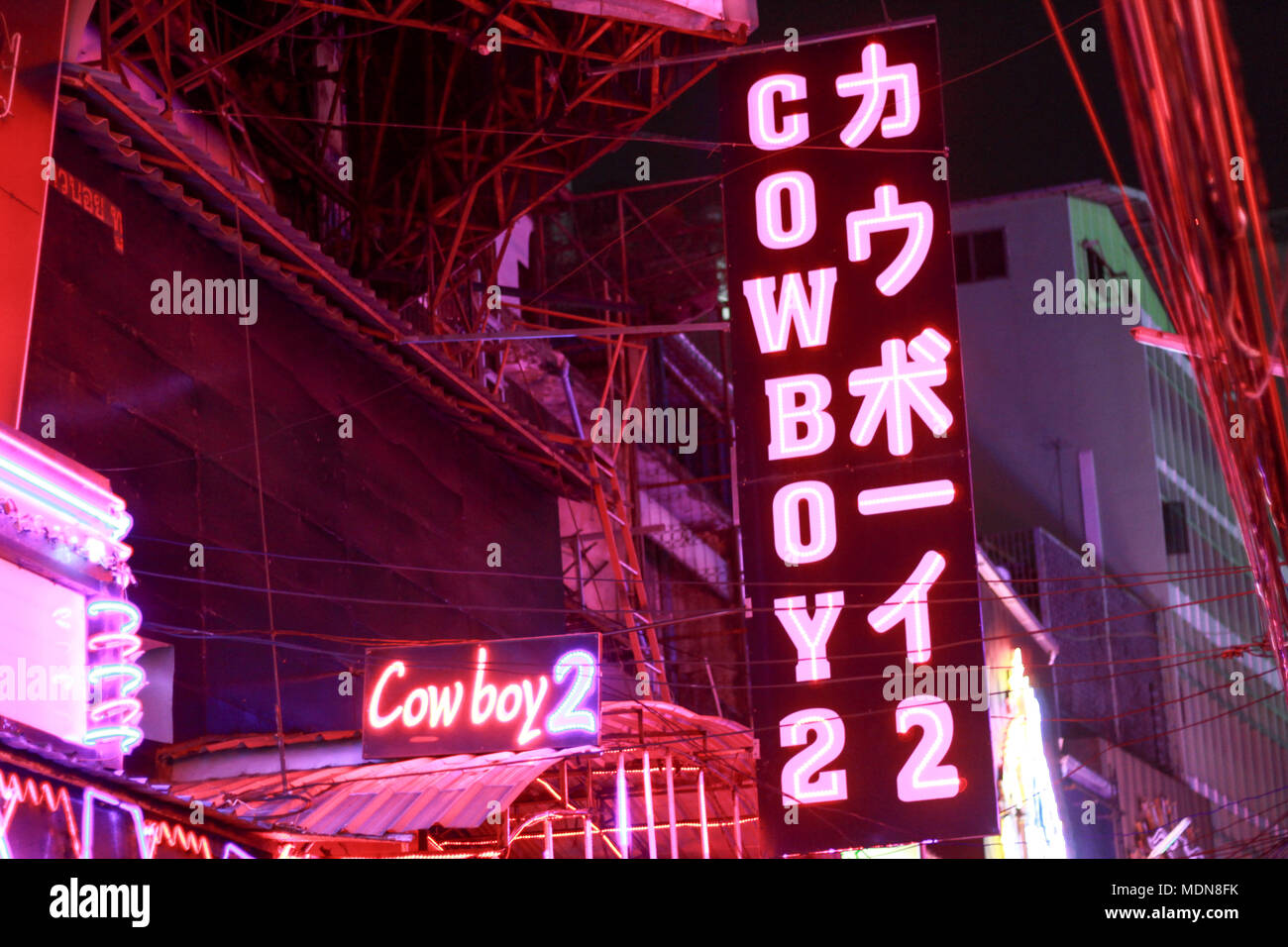 Soi Cowboy 2 Adult Entertainment Zone Bangkok Stockfoto