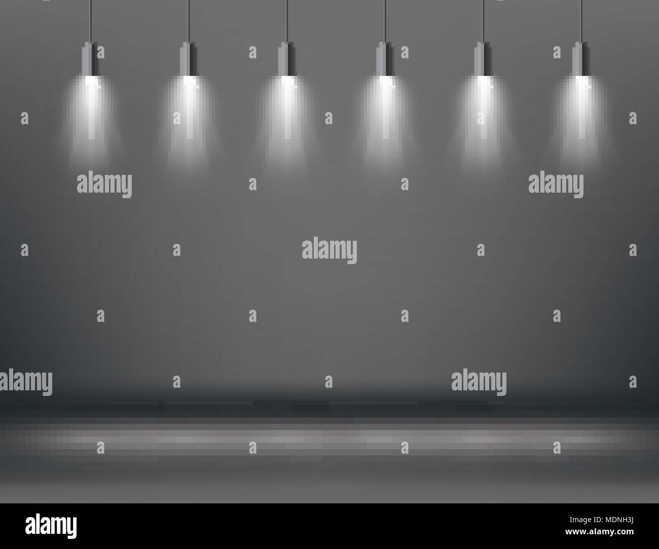 Szene Beleuchtungseffekte mit Spotlight. Vector Illustration. Lichteffekte. Stock Vektor