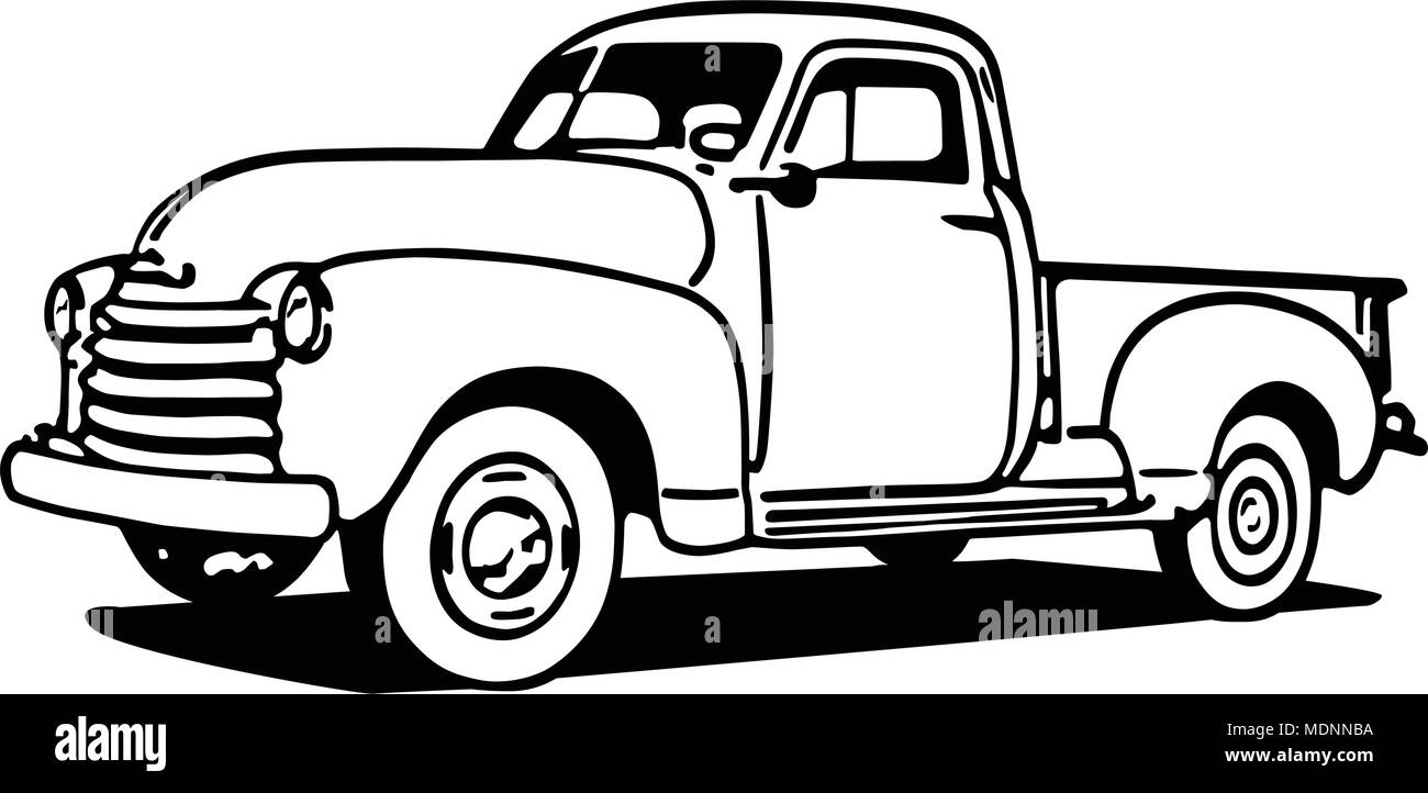 Pickup truck clipart Schwarzweiß-Stockfotos und -bilder - Alamy, حجم الصورة 1300x722