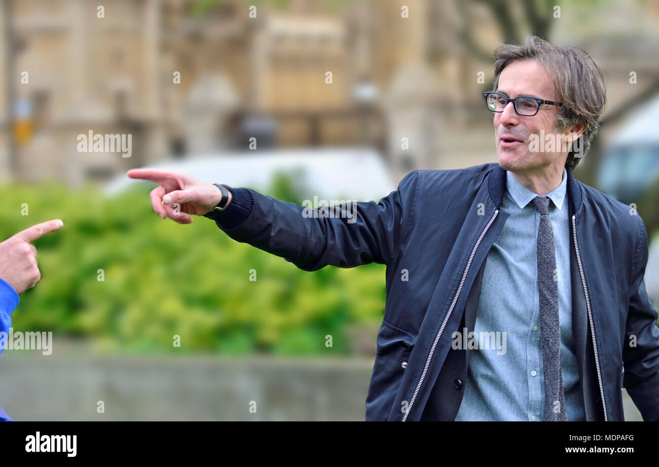Robert Peston (ITV Nachrichten politische Editor) in Westminster Stockfoto